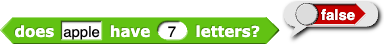does (apple) have (7) letters? reporting false