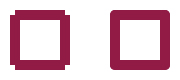 Square with flat line ends versus square with round line ends Square with flat line ends versus square with round line ends