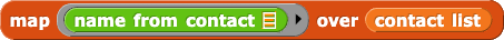 map (name from contact: ()) over (contacts list)