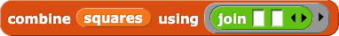 combine (squares) using (join ()()) items of