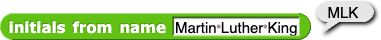 initials from name (Martin Luther King) reporting 'MLK'