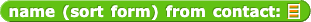 name, sort form, from contact 'list input slot