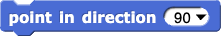 point in direction (90)